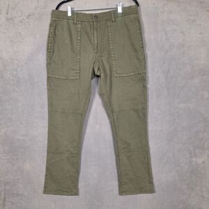 Elwood Jeans Men 34x29 (34x27) Green Denim double knee reinforced stretch stitch